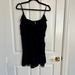 1. State Black Romper with Ruffle NWT Large